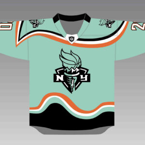 LIMITED EDITION - Custom NY Liberty Hockey Jersey - NY Islanders 'Fisherman' Crossover